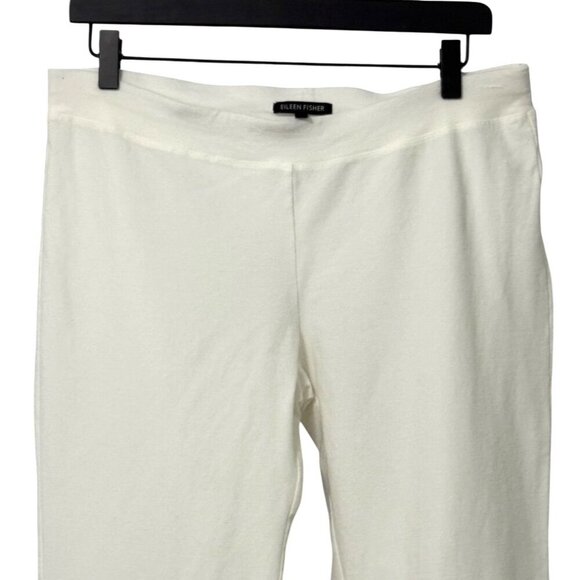 Eileen Fisher White Stretch Crepe Pants Slim Fit Ankle Pull-On Stretch Size S - Picture 2 of 9